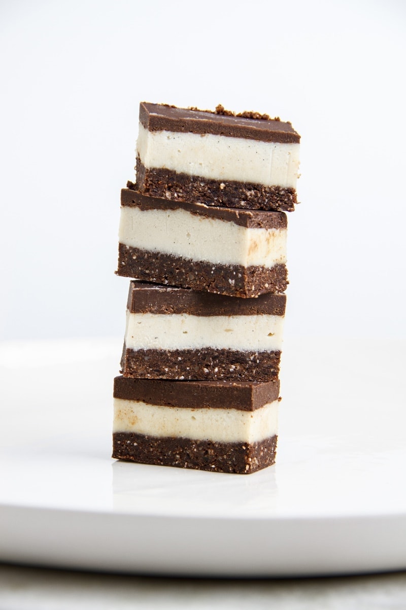 A stack of raw peppermint slice