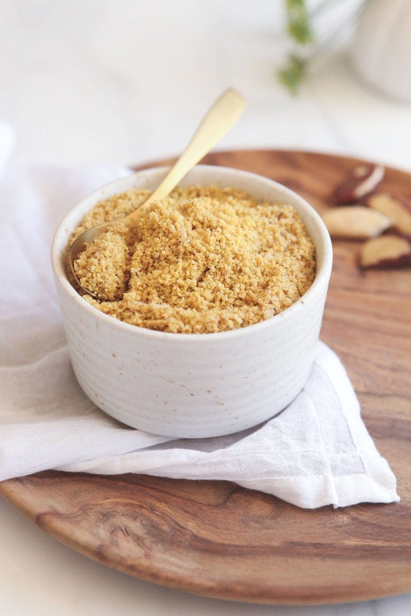 Raw Vegan Parmesan made with Brazil Nuts