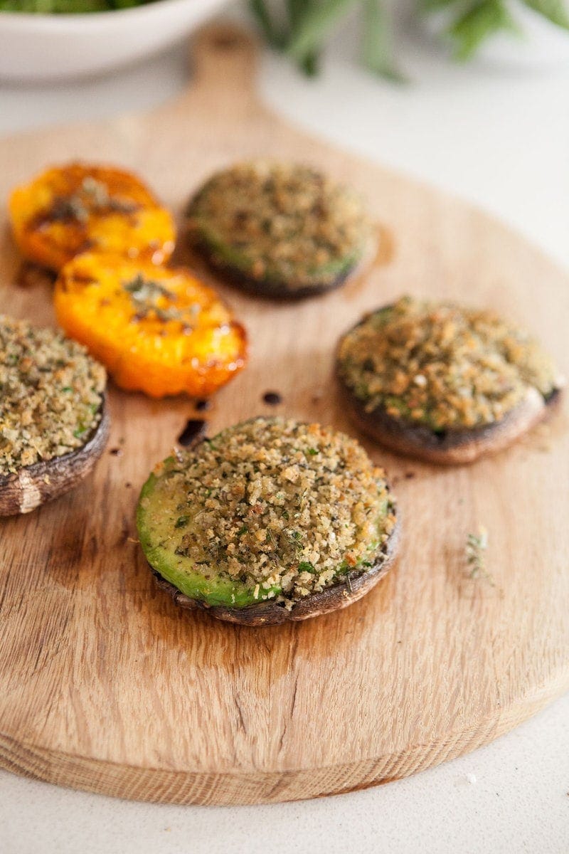 Avocado Herb Stuffed Mushrooms