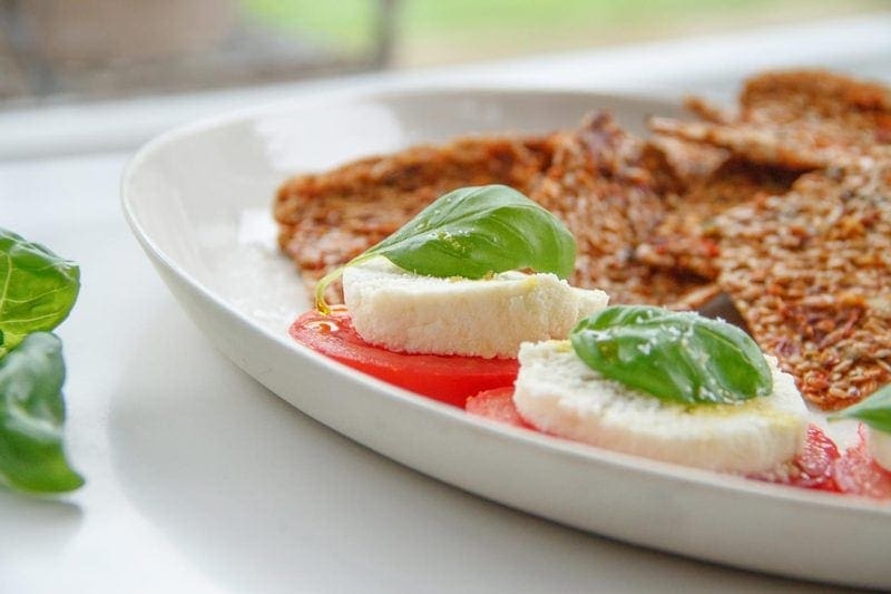 Raw Sun Dried Tomato Crackers with Mozzarella Ascension Kitchen