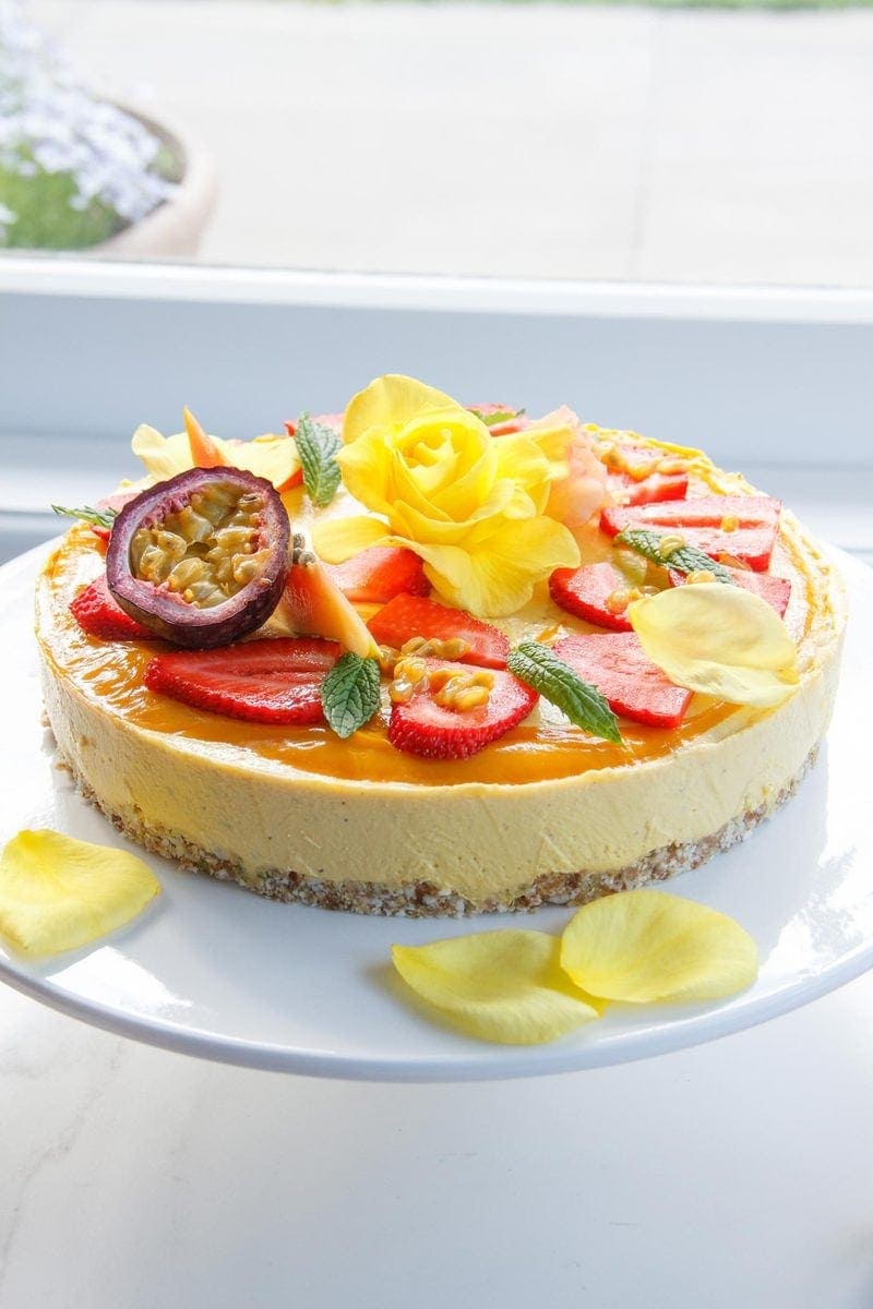 Raw Mango and Passionfruit Cake - Vegan