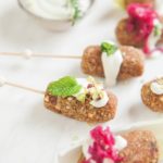 Kofta on skewers that are vegan and made with nuts, seeds and spices.