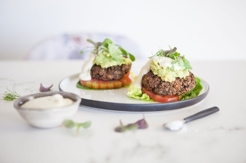 Sprouted Vegan Black Bean Burgers