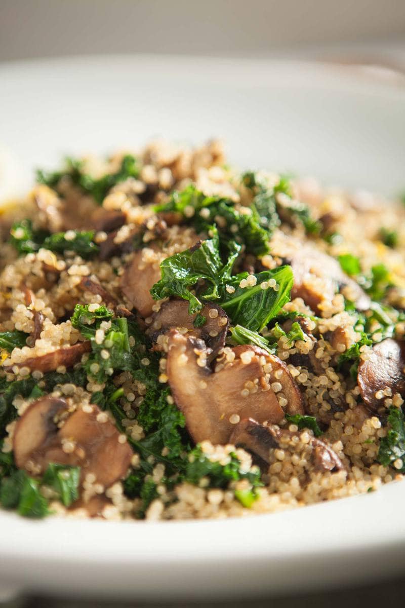 Quinoa Kale Mushroom Salad Ascension Kitchen