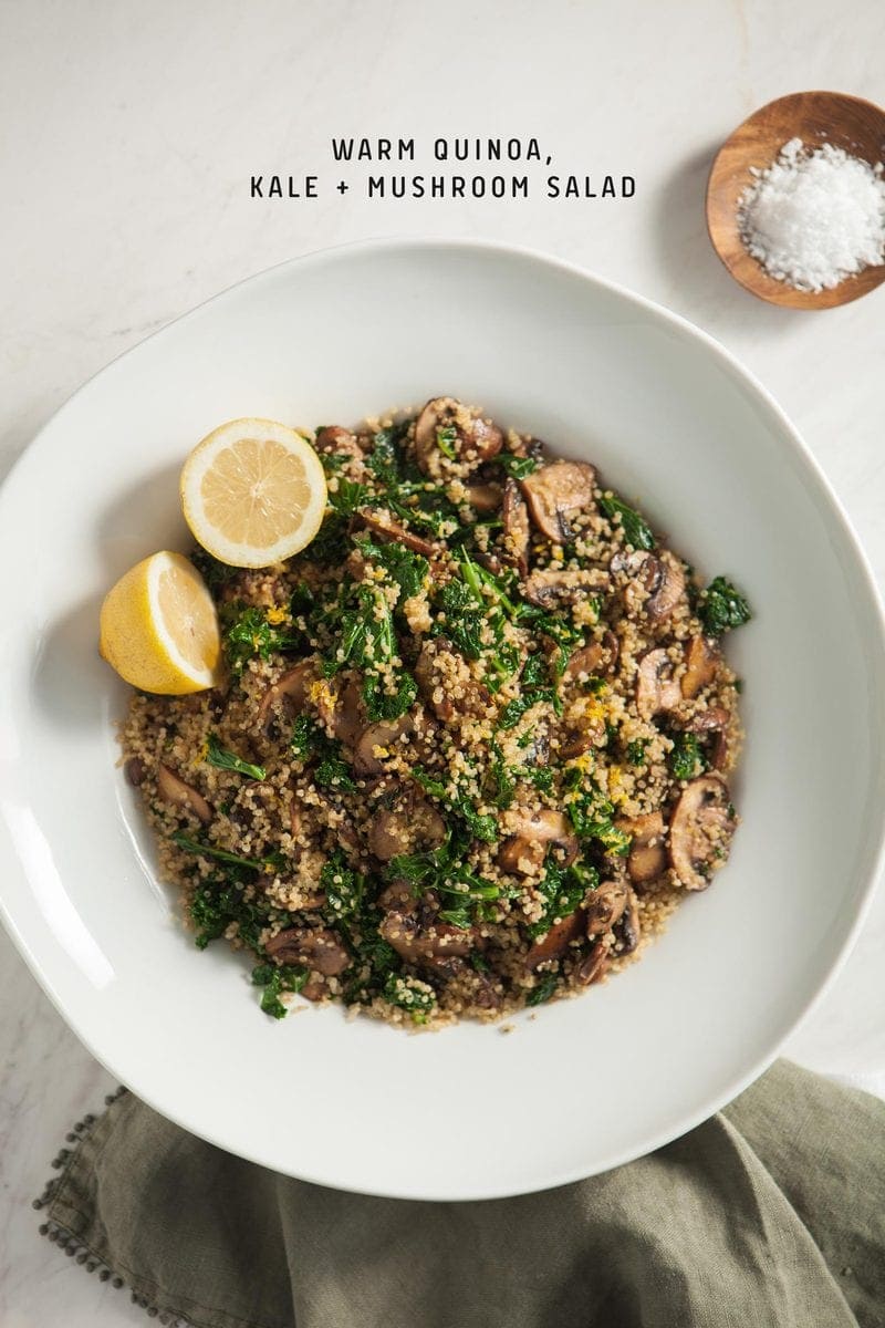 Quinoa Kale Mushroom Salad