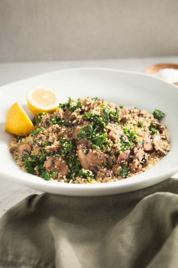 Quinoa Kale Mushroom Salad Ascension Kitchen