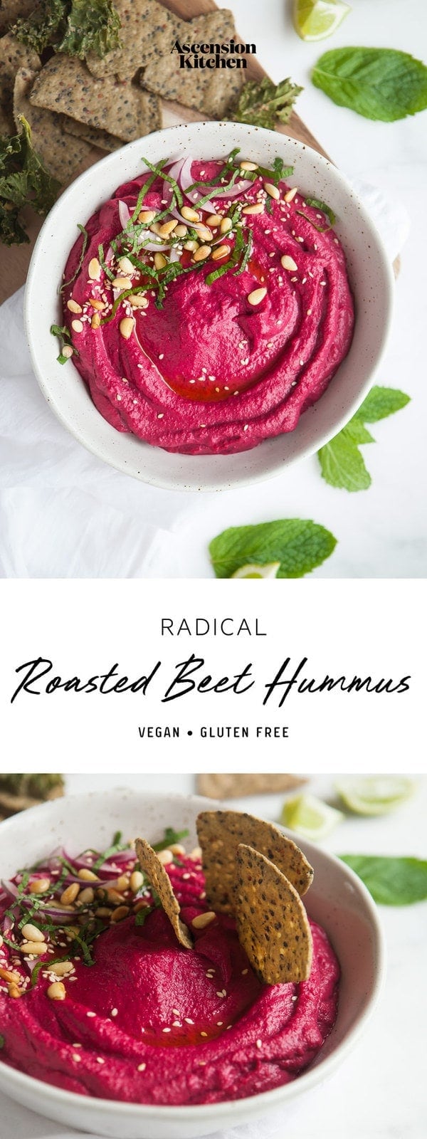 Radical Roasted Beet Hummus – check out the recipe to learn how to make it silky smooth! #roastedbeethummus #roastedbeethummusrecipe #roastedbeethummusvegans #roastedbeethummusdips #roastedbeethummushealthy #roastedbeethummusglutenfree #beethummus #beethummusroasted #beethummusrecipe #beethummusred #beethummusvegan #beethummushealthy #beethummuscanned #AscensionKitchen // Pin to your own inspiration board! //