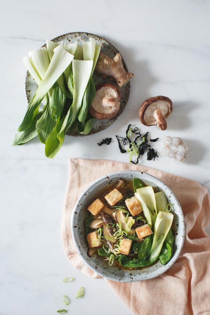 Shiitake Immuno-Soup on a marble surface