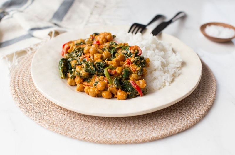 Healthy Chickpea Spinach Curry