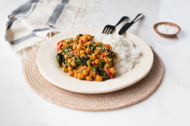 Healthy Chickpea Spinach Curry