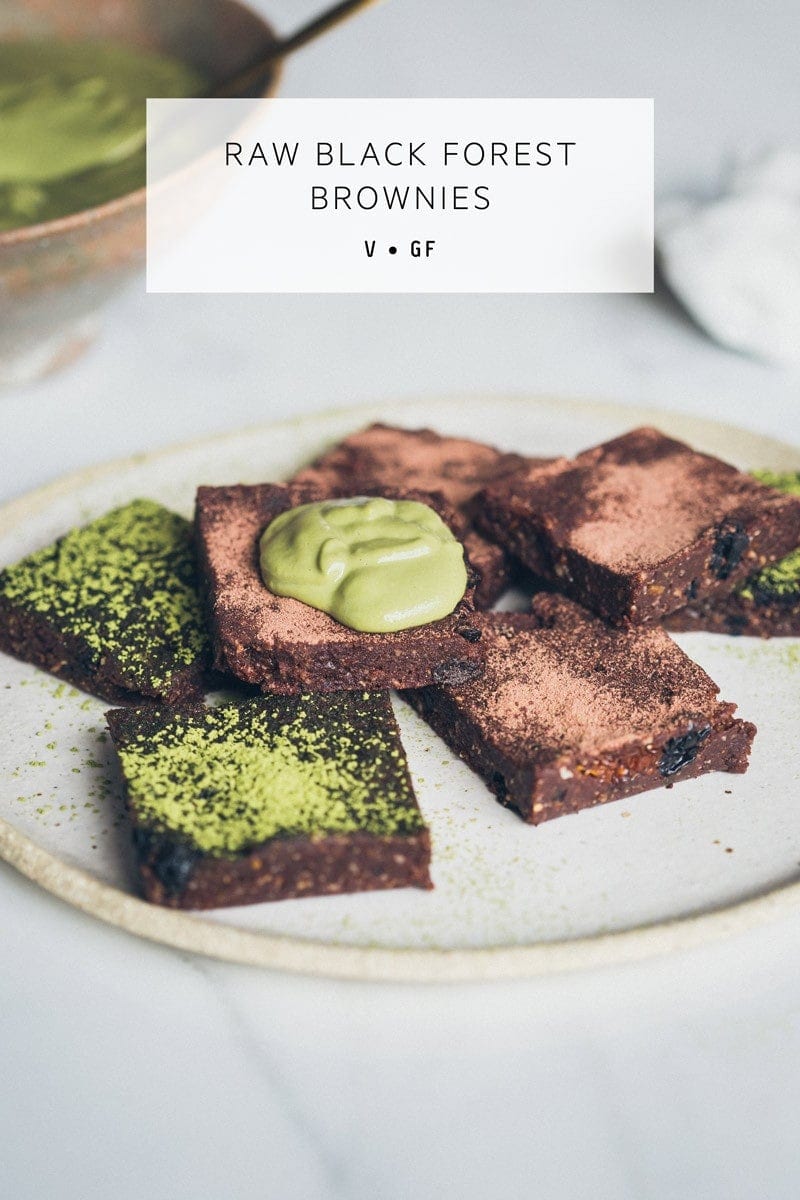 Raw Black Forest Brownie – fudgy vegan brownies, gluten free and totally easy to make. #rawbrownies #rawbrowniesrecipe #rawbrowniesvegan #blackforestbrownies #blackforestbrownieseasy #healthybrownies #glutenfreebrownies #veganbrownies #AscensionKitchen // Pin to your own inspiration board! //