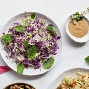 Slaw with Probiotic Miso Tahini Dressing