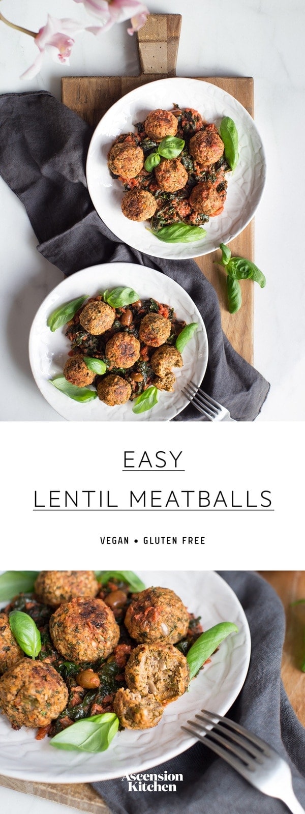 Quick and easy vegan lentil meatballs. #lentilmeatballsvegan #lentilmeatballsvegetarian #lentilmeatballseasy #lentilmeatballstomato #lentilmeatballsred #lentilmeatballsbaked #lentilmeatballshealthy #lentilmeatballsglutenfree #lentilmeatballsitalian #lentilmeatballssimple #veganmeatballs #AscensionKitchen // Pin to your own inspiration board! //