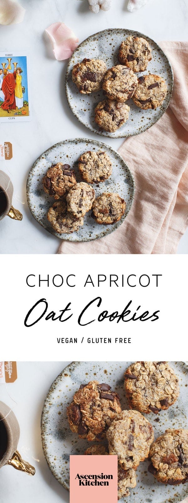 Quick and easy apricot oat cookies with chocolate chunks. Great to make with kids! #Oatcookies #HealthyCookies #Easycookies #vegancookies #glutenfreecookies #apricot #banana #AscensionKitchen   // Pin to your own inspiration board! //