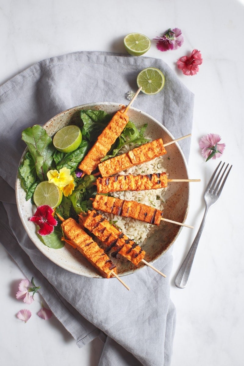 Tandoori Tempeh Skewers