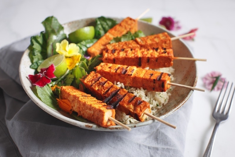 Tandoori Tempeh Skewers