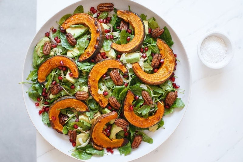 Squash Salad with Maple Spiced Pecans