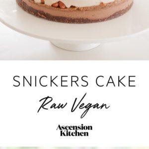 A raw, no-bake Snickers Cake – entirely vegan and gluten free. Total over the top indulgence – but hey – you live once! ~ snickers cake recipe, snickers ice cream cake ~ #AscensionKitchen // Pin to your own inspiration board! //