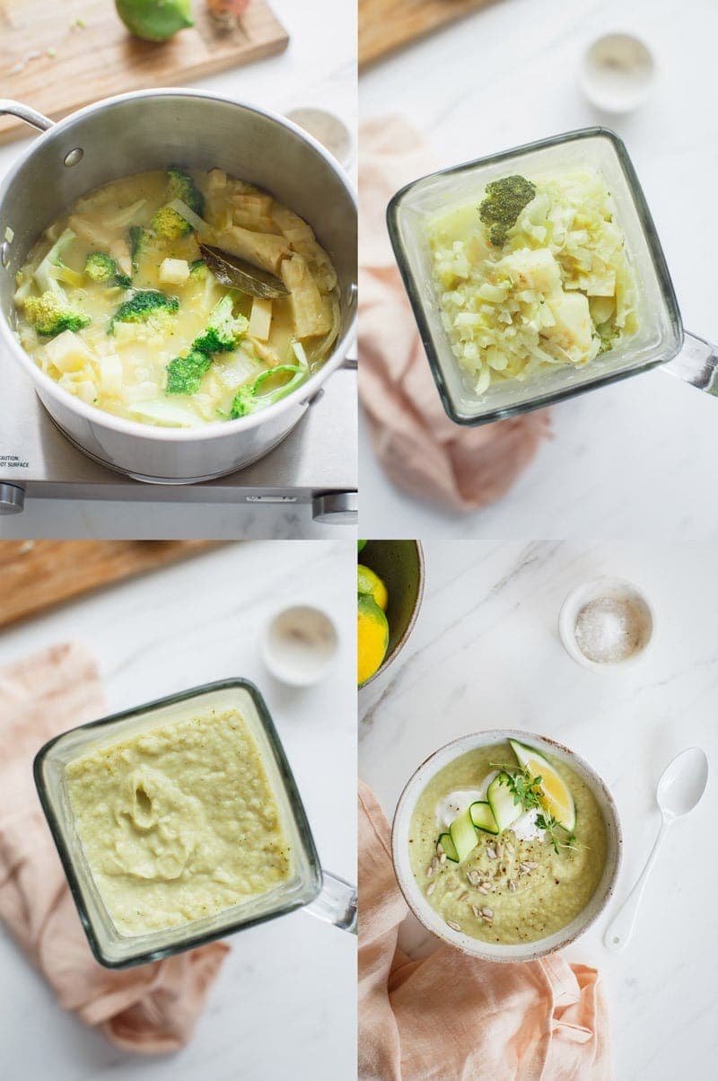 More step by step photos showing how to prepare celeriac soup