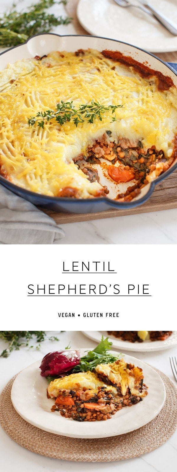 This vegan Lentil Shepherd’s pie is the ultimate in vegan family meals. A great winter recipe – it is infused with fresh herbs and has a generous amount of spinach hiding inside. #veganfamilymeals #veganfamilyrecipes #wintermealideas #winterrecipes #veganshepherdspie #lentilshepherdspie #plantbaseddinners #vegandinners #glutenfreefamilydinners #veganfamilymealskids #AscensionKitchen // Pin to your own inspiration board! // 