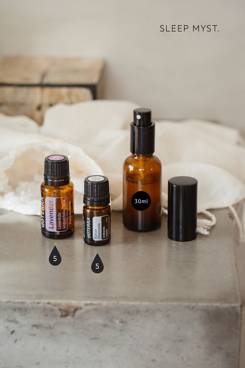 Two essential oils and a small spray bottle - all you need for a sleep mist