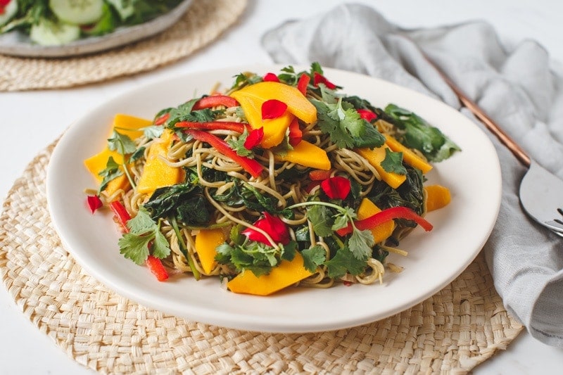 Soba Noodle Salad ready to enjoy on the table