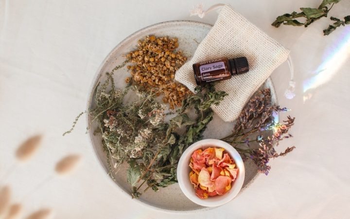 Ingredients for a herbal bath for pms