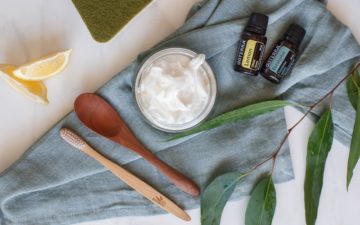 A homemade soft scrub on the kitchen bench