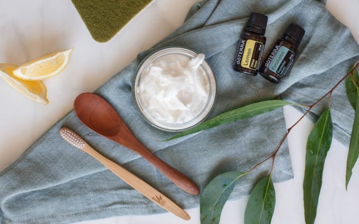 A homemade soft scrub on the kitchen bench