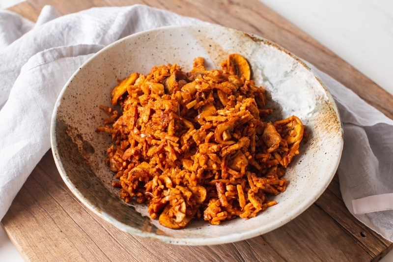 Vegan Taco Meat in a bowl ready to serve