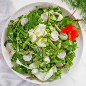 Vibrant Asparagus Salad in a bowl