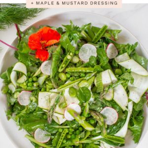 Vibrant asparagus salad plated up