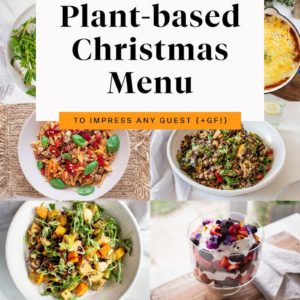 Vegan Christmas Menu collage of recipes