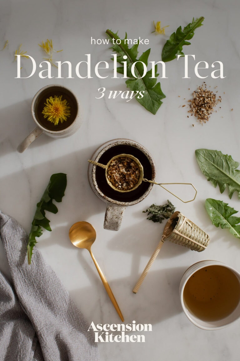 How to make dandelion tea (from flower, leaf and root) - Ascension Kitchen